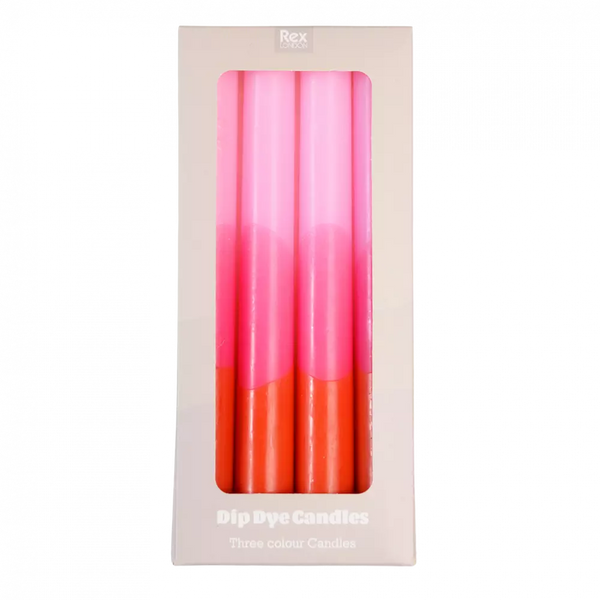 Dip Dye Candles - Pink & Orange