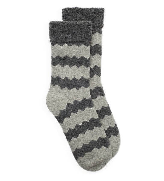 Glitter Slipper Socks- Light Grey/Dark Grey