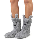 Teddy Slipper Socks - Grey