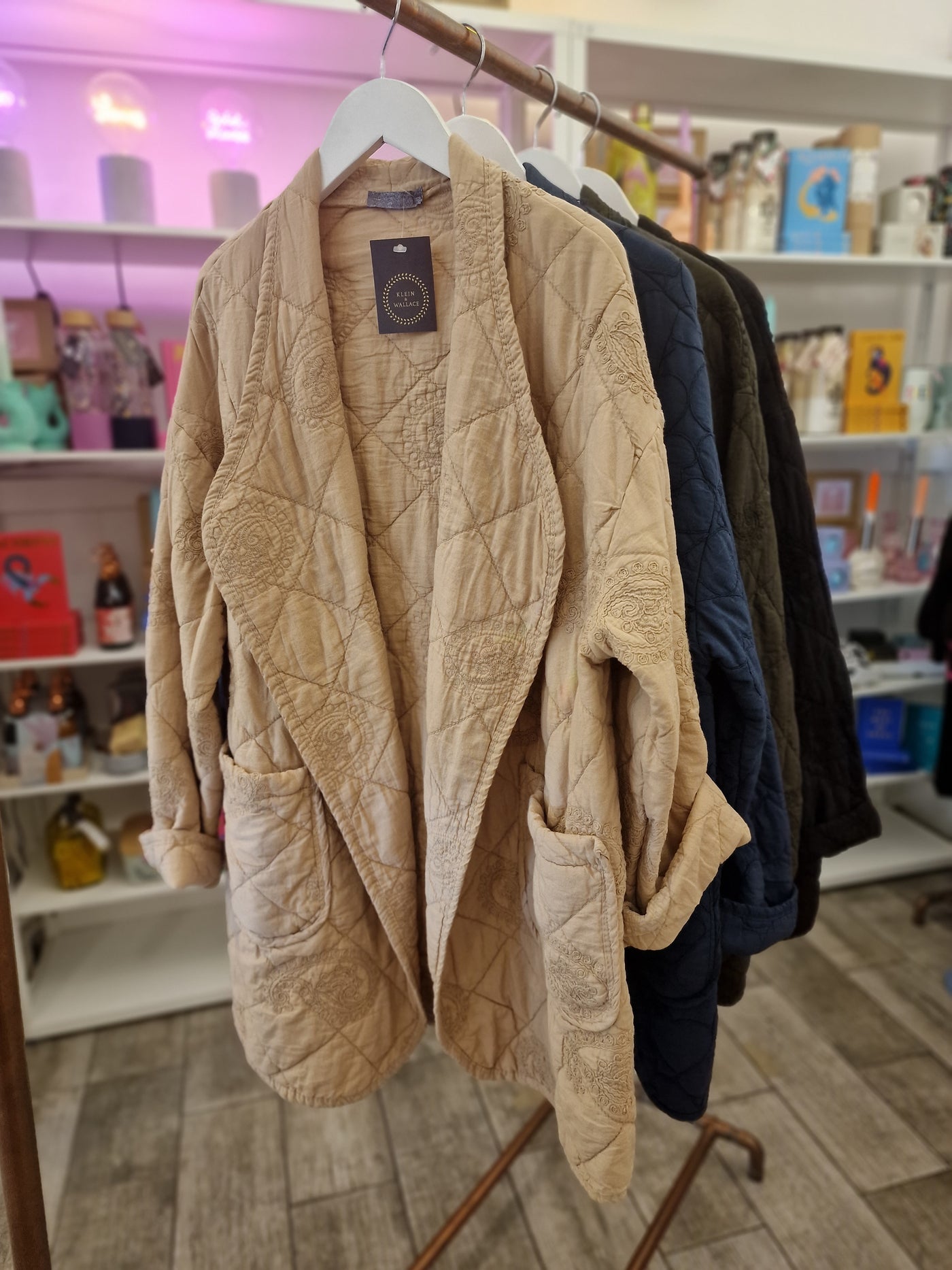 Quilted Embossed Jacket - Taupe