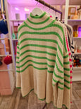 Striped Oversized Jumper - Green