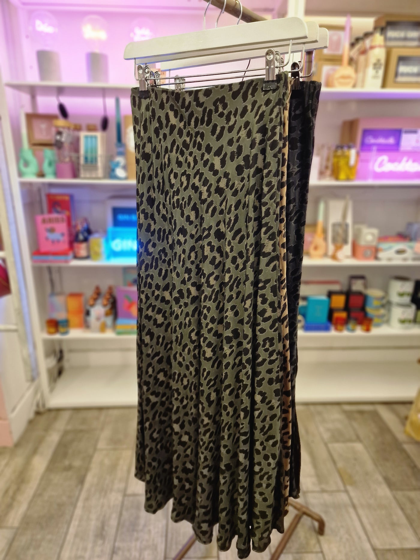 Leopard Print Skirt - Khaki