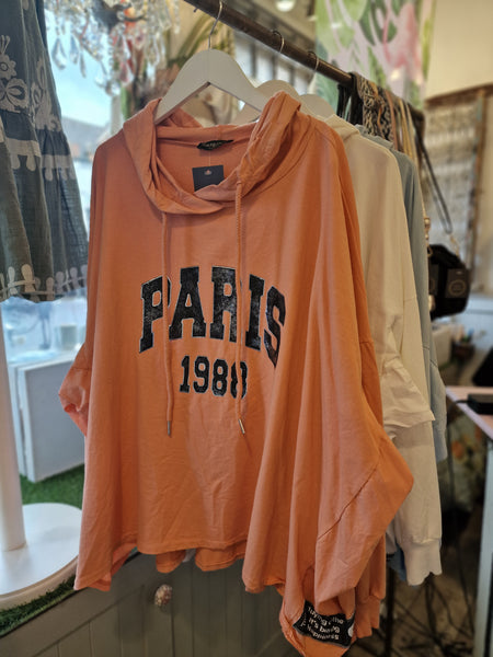 Paris Oversized Sweatshirt - Coral
