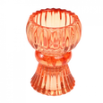 Double Ended Glass Candle Holder - Orange