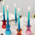 Dip Dye Spiral Candles - Blue & Turquoise