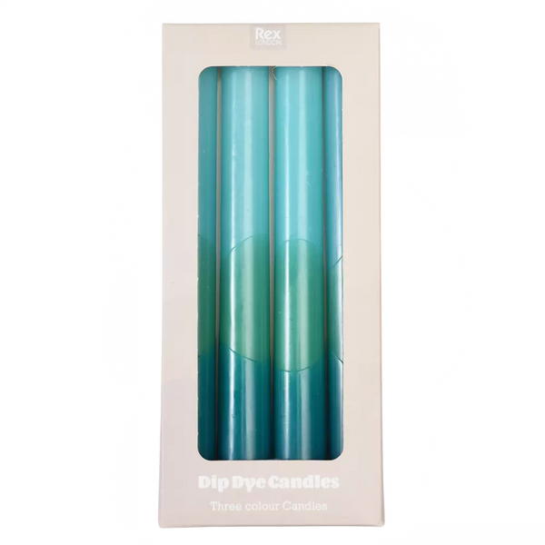 Dip Dye Candles - Blue & Turquoise