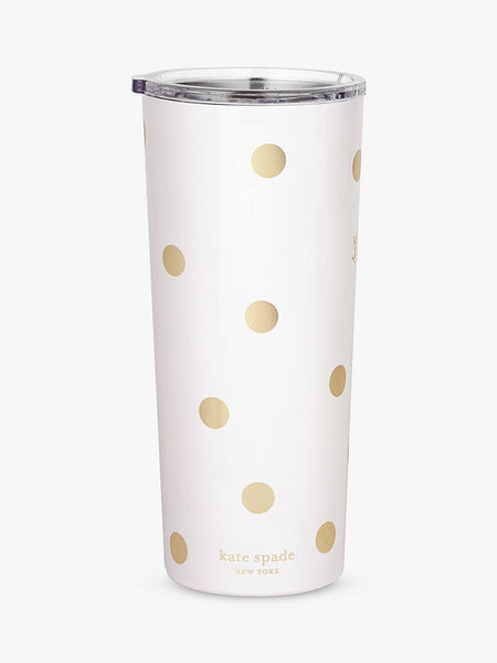 Kate Spade -  Stainless Steel Tumbler Gold Dot with Script