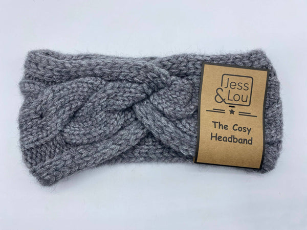 Cosy Cable Headband - Grey