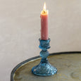 Biggie Best - Pressed Glass Candlestick - Blue