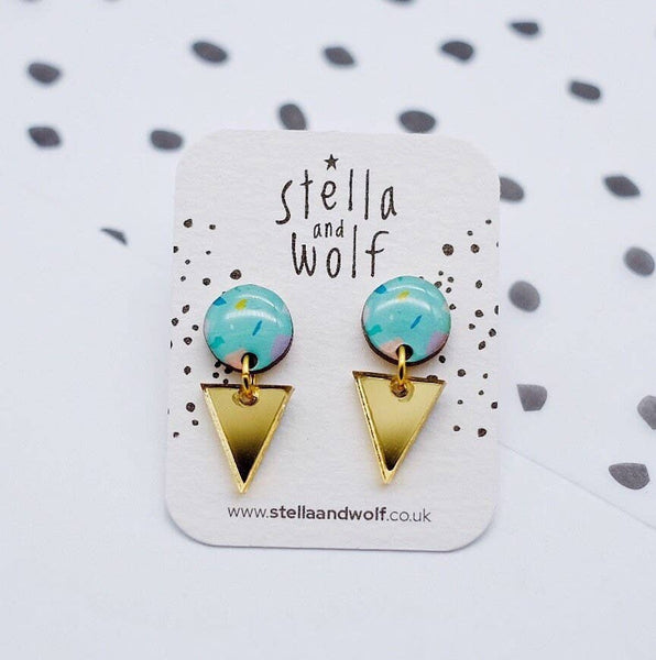 Stella & Wolf - Small Pastel Terrazzo Drop Earrings