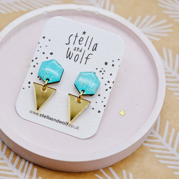 Stella & Wolf - Turquoise Geometric Earrings