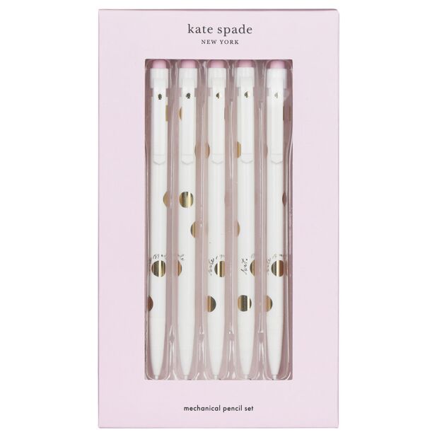 Kate Spade - Gold Dot Set of Five Mechanical Pencils